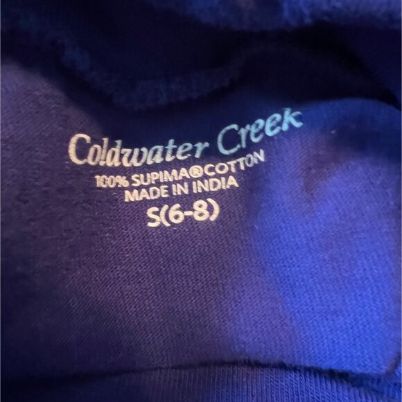 Two Coldwater Creek Supima Cotton Knit Turtleneck S (6-8) Blue & Red Long Sleeve - Picture 3 of 13